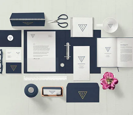 Stationery set from a brand identity design
