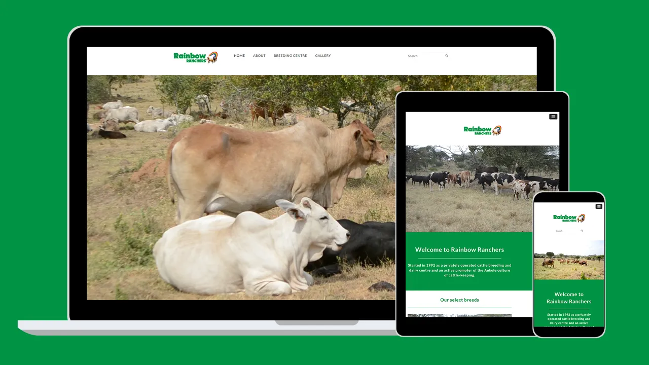 Rainbow Ranchers website on laptop, tablet and phone